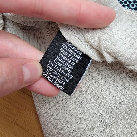 Misook White Knit Colorblock Stripe Open Front Cardigan Jacket Womens Size Med - Picture 4 of 4